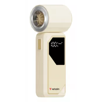 Verbatim Cool’n’Go AirJet ventoinha de mão branco/prateado, prateado, branco, ventoinha de mão, 1 unid., 6 W, iões de lítio (Li-Ion), 3,7 V