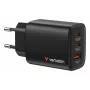 Verbatim Essentials carregador GaN 65W ficha EU preto, interior, AC, 20 V, preto