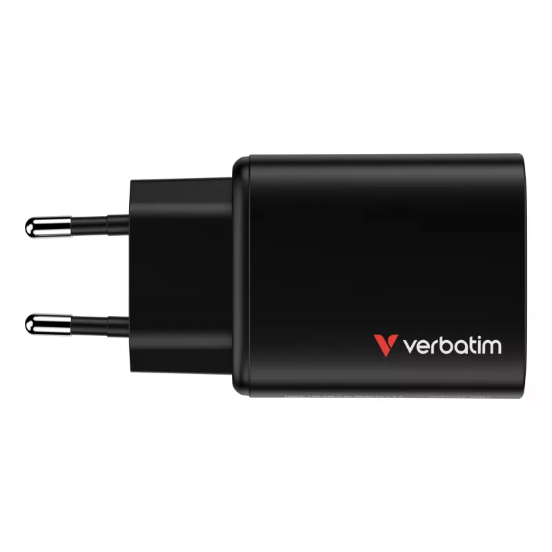 Verbatim Essentials carregador GaN 65W ficha EU preto, interior, AC, 20 V, preto