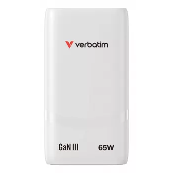 Verbatim Fold 'n' Go carregador GaN 65W ficha EU branco
