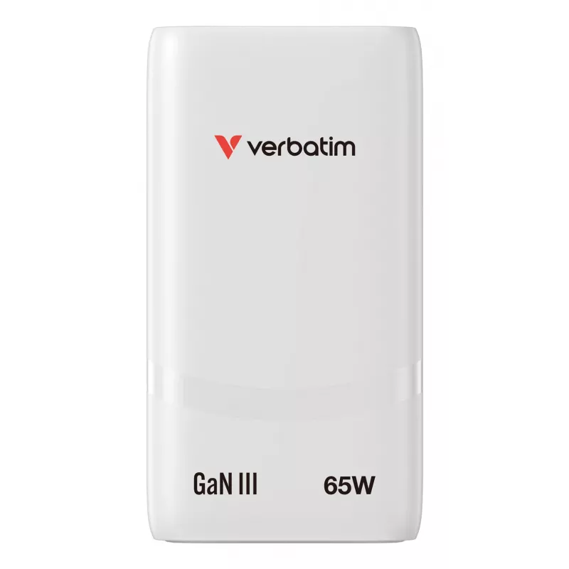Verbatim Fold 'n' Go carregador GaN 65W ficha EU branco