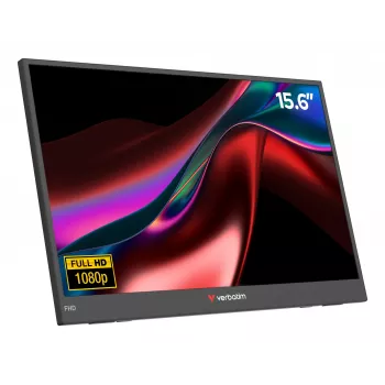 Monitor portátil Verbatim 15,6 polegadas FHD LIGHT, 39,6 cm (15,6 polegadas), LCD, 1920 x 1080 píxeis, Full HD, 16:9, 10 ms