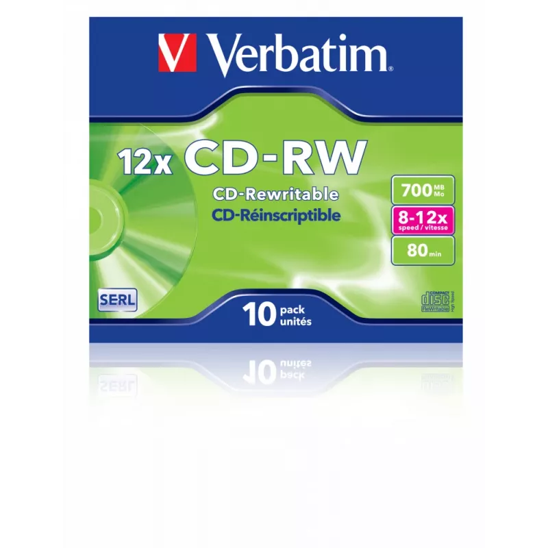 Verbatim CD-RW 12x 700 MB 10 unid.