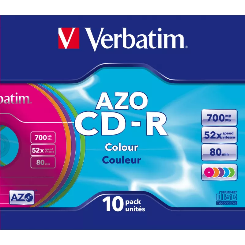 Verbatim CD-R AZO Colours 700 MB 48x 10 unid.