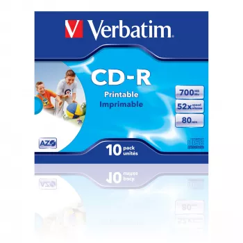 Verbatim CD-R AZO Wide Inkjet Printable 700 MB 52x 10 unid.