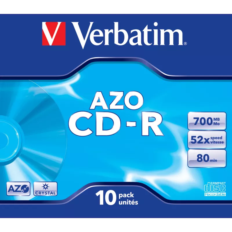 Verbatim CD-R AZO Crystal 700 MB 52x 10 unid.
