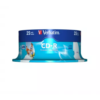 Verbatim CD-R AZO Wide Inkjet Printable 700 MB 52x 25 unid.