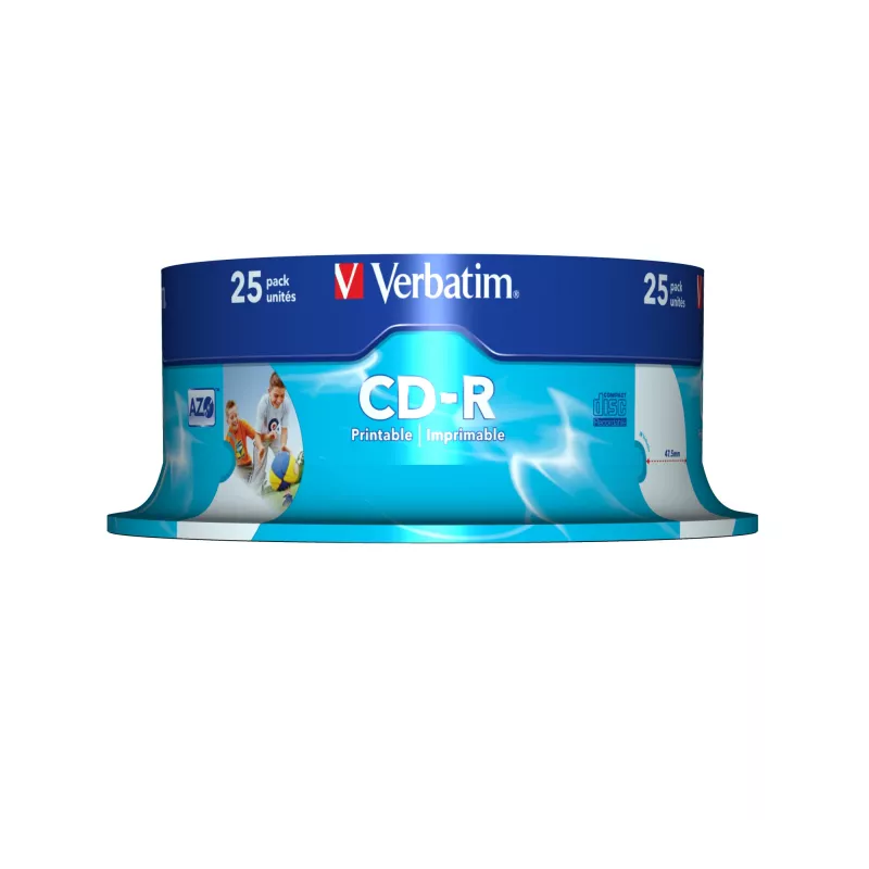 Verbatim CD-R AZO Wide Inkjet Printable 700 MB 52x 25 unid.