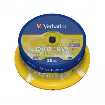 Verbatim DVD+RW Matt Silver 4,7 GB 25 unid.
