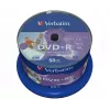 Verbatim DVD+R Wide Inkjet Printable No ID Brand, DVD+R, 120 mm, imprimível, spindel, 50 unid., 4,7 GB