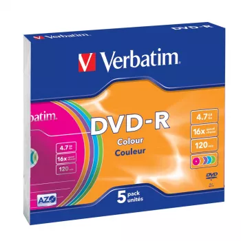 Verbatim DVD-R Colour 4,7 GB 5 unid.
