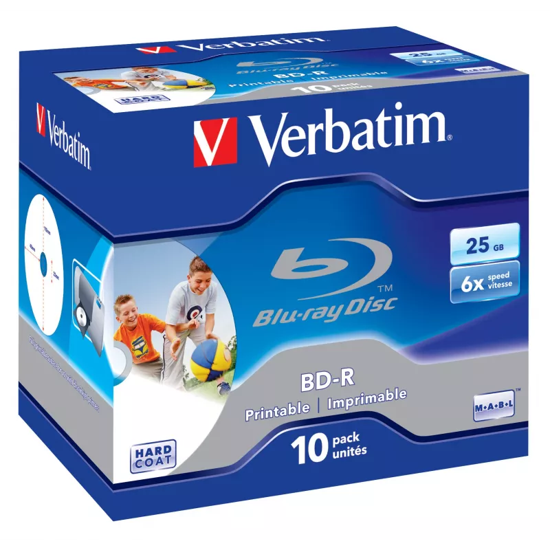 Verbatim BD-R SL 25GB 6x Printable pack de 10 caixa Jewel Case 10 unid.
