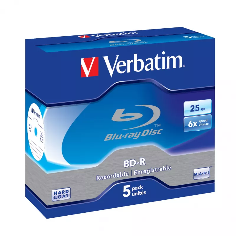Verbatim 43715 disco Blu-Ray BD-R 25 GB não gravado 5 unid.