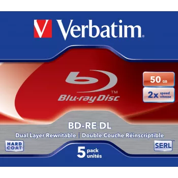 Verbatim BD-RE DL 50GB 2 x pack de 5 caixa Jewel Case 5 unid.