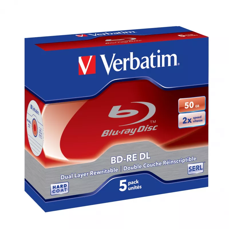 Verbatim BD-RE DL 50GB 2 x pack de 5 caixa Jewel Case 5 unid.