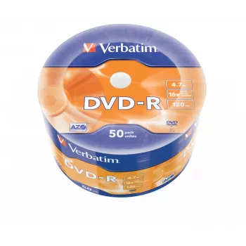 Verbatim DVD-R prateado mate pack de 50 wrap spindle