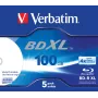 Verbatim BD-R XL 100GB* 4x Wide Inkjet Printable 5 unid. caixa Jewel Case