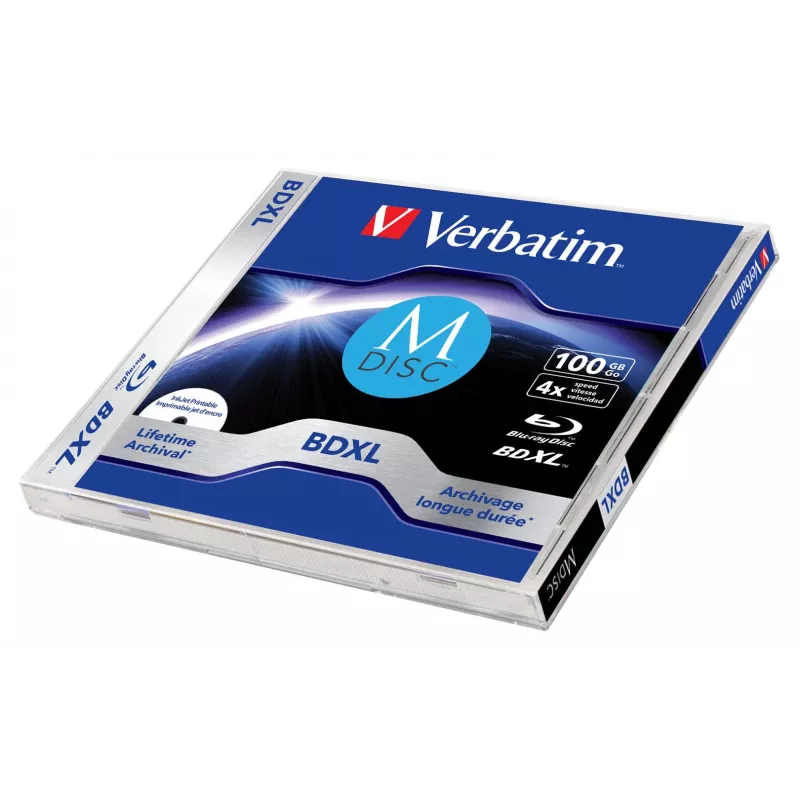 Verbatim MDISC Lifetime archival BDXL 100GB - disco individual, 100 GB, BDXL, Jewelcase, 1 unid.