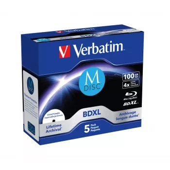 Verbatim M-Disc BD-R XL 100 GB 4x, Jewel Case, 5 pcs. (43834)