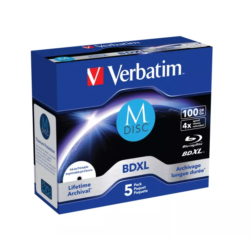 Verbatim M-Disc BD-R XL 100 GB 4x, Jewel Case, 5 pcs. (43834)