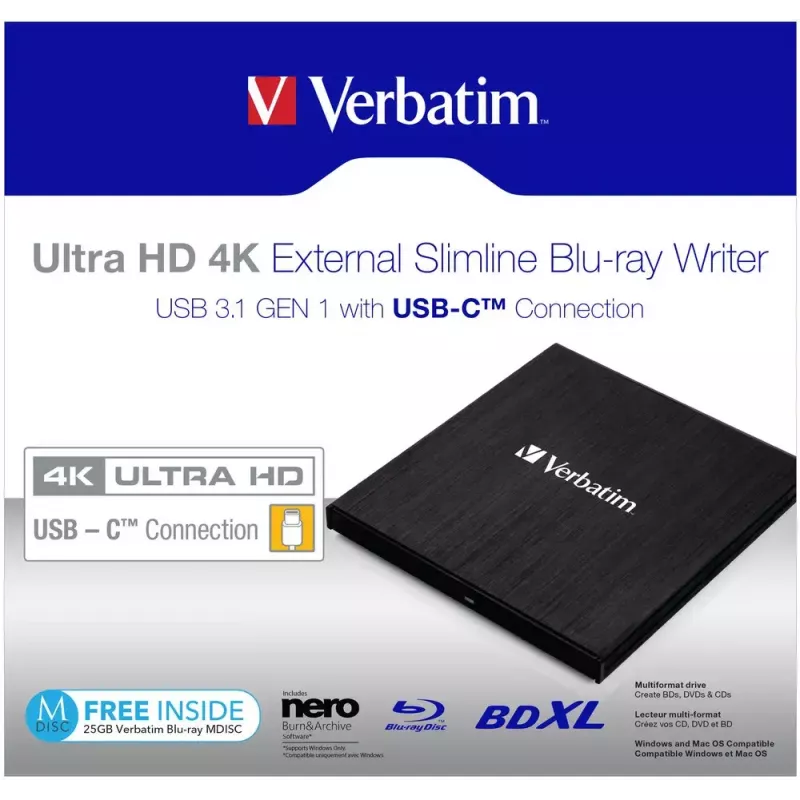 Verbatim 43888 unidade ótica Blu-Ray DVD Combo preta