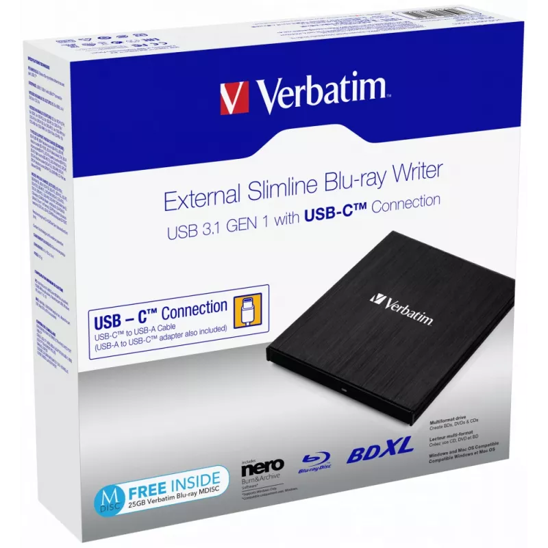 Verbatim 43889 unidade ótica Blu-Ray RW preta