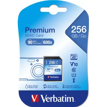 Memória flash Verbatim Premium 256 GB SDXC UHS-I Class 10