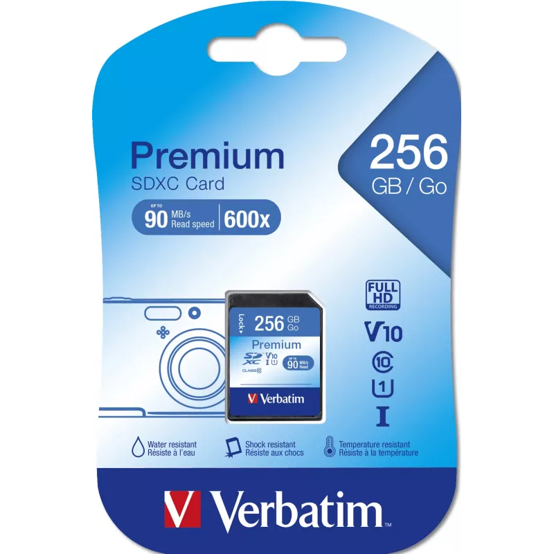 Memória flash Verbatim Premium 256 GB SDXC UHS-I Class 10