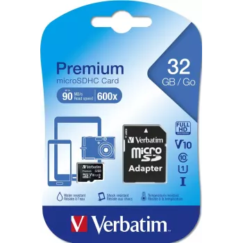 Memória flash Verbatim Premium 32 GB MicroSDHC Class 10 44083