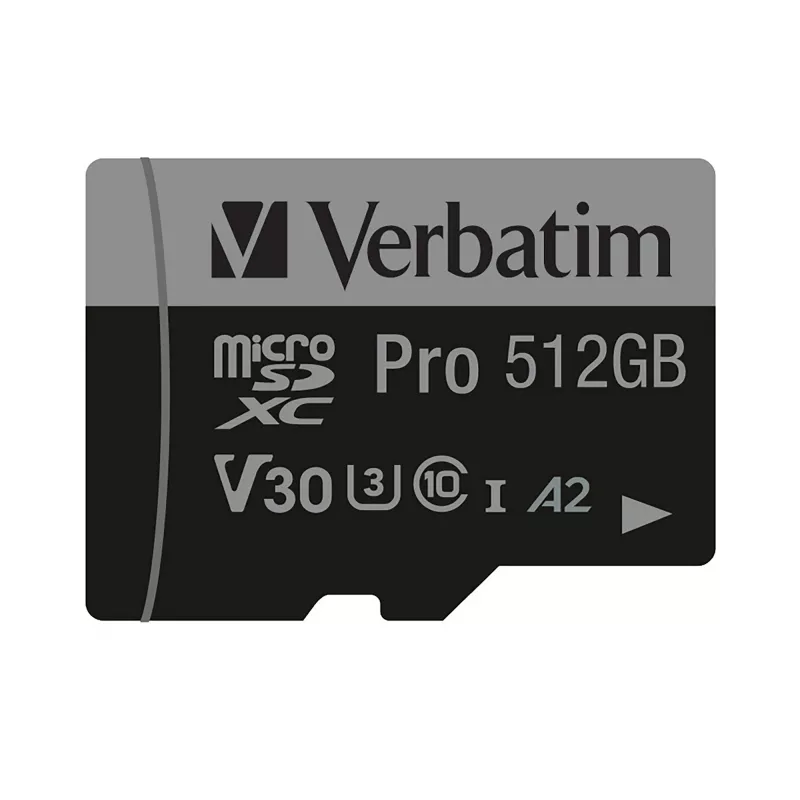Verbatim Pro U3 512GB cartão Micro SDXC, 512 GB, MicroSDXC, Class 10, UHS-I, 100 MB/s, 90 MB/s