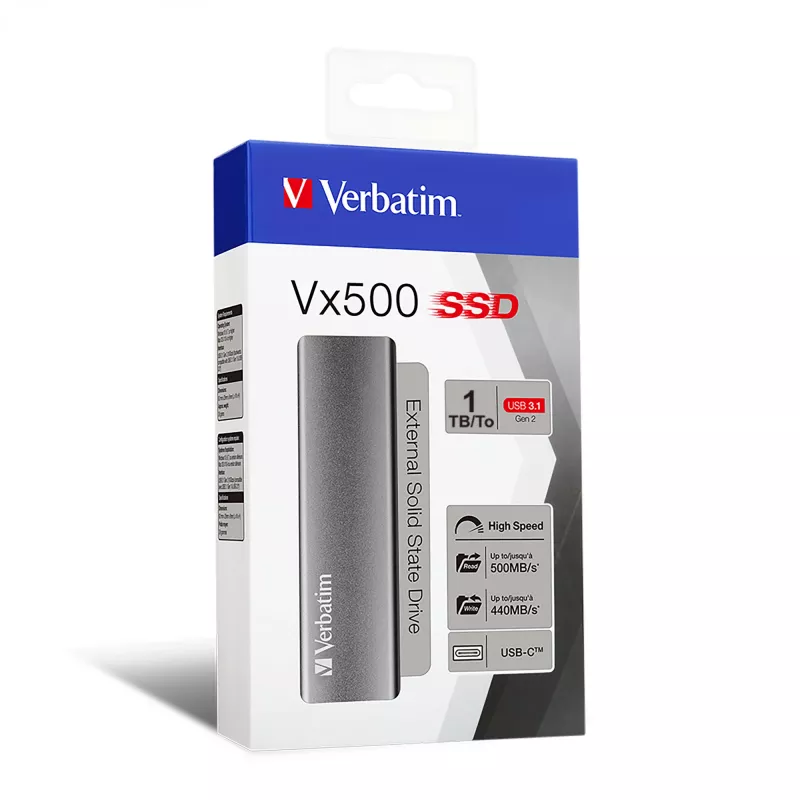 Verbatim Vx500 1 TB USB Type-C 3.2 Gen 2 (3.1 Gen 2) prateado