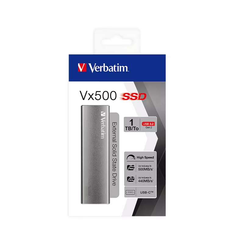 Verbatim Vx500 1 TB USB Type-C 3.2 Gen 2 (3.1 Gen 2) prateado