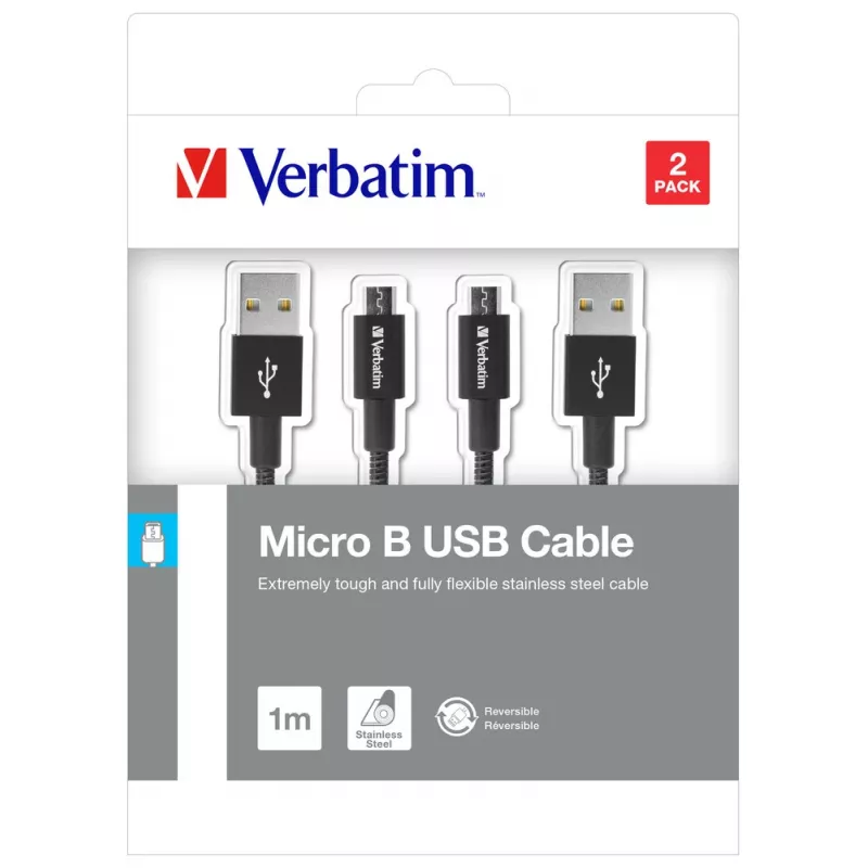 Cabo USB Verbatim 48874 USB 3.2 Gen 1 (3.1 Gen 1) 1 m Micro-USB A para USB A preto