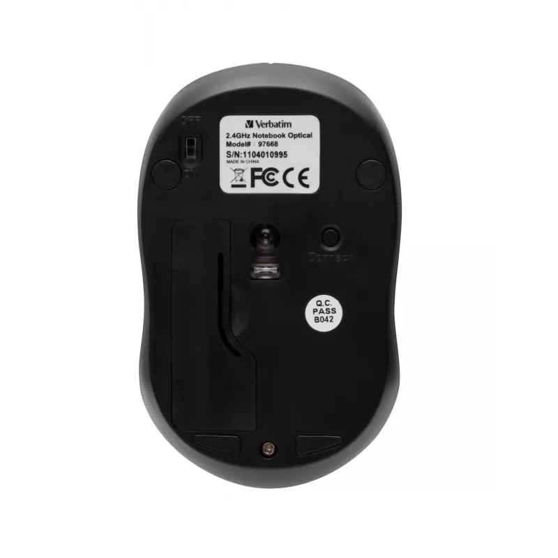 Rato Verbatim Go Nano escritório ambidestro RF sem fios 1600 DPI