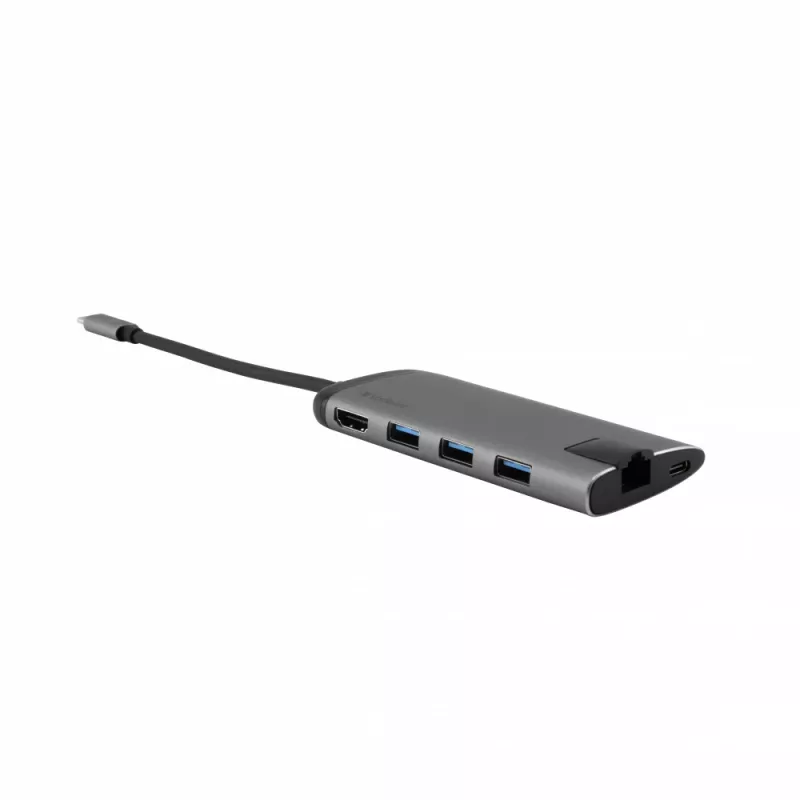 Dock/Replicador de portas para portátil Verbatim 49142 USB 3.2 Gen 1 (3.1 Gen 1) Type-C preto, prateado