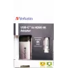 Adaptador de cabo de vídeo Verbatim 49143 0,1 m USB Type-C HDMI preto, prateado