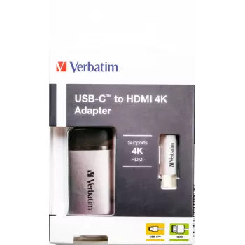Adaptador de cabo de vídeo Verbatim 49143 0,1 m USB Type-C HDMI preto, prateado