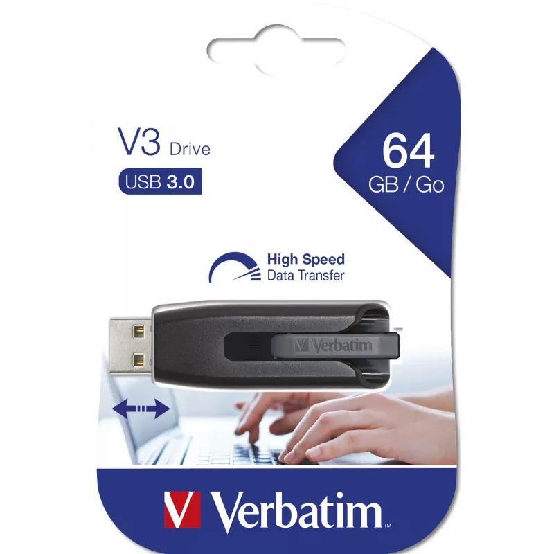 Verbatim V3 - Pen drive USB 3.0 64 GB - preto