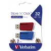 Verbatim Store 'n' Click - Pen drive USB 2.0 (3.2 GEN1) - 2x32 GB - vermelho/azul