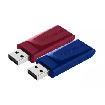 Verbatim Slider – Pen drive – 2x32 GB – azul/vermelho, 32 GB, USB Type-A, 2.0, Slide, 8 g, azul, vermelho