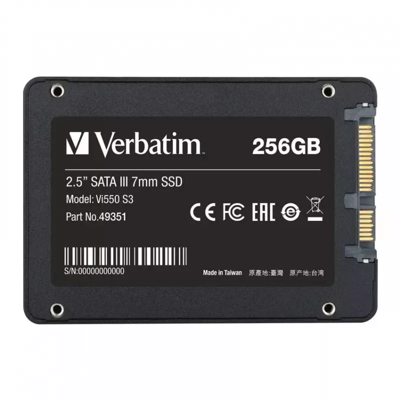 SSD Verbatim 256GB 2,5 polegadas SATA Vi550 S3