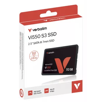 SSD Verbatim Vi550 S3 512 GB, 512 GB, 2,5 polegadas, 520 MB/s, 6 Gbit/s