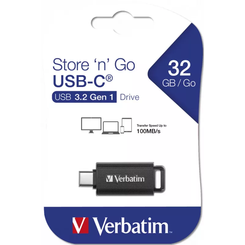 Pen drive Verbatim Store 'n' Go 64 GB USB Type-C 3.2 Gen 1 (3.1 Gen 1) preto