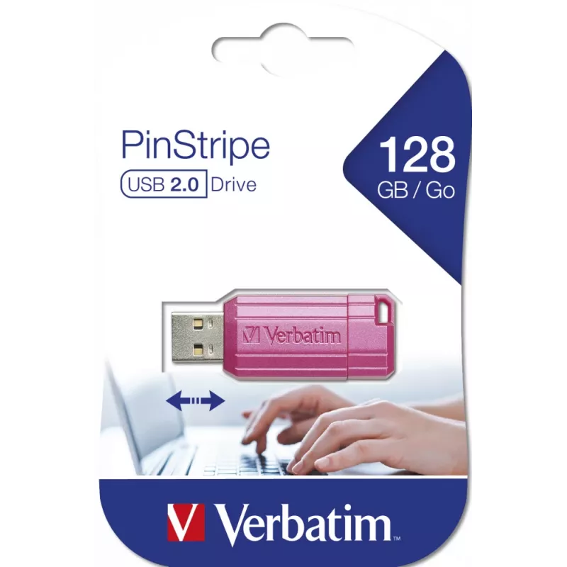 Pen drive Verbatim PinStripe 128 GB USB Type-A 2.0 rosa