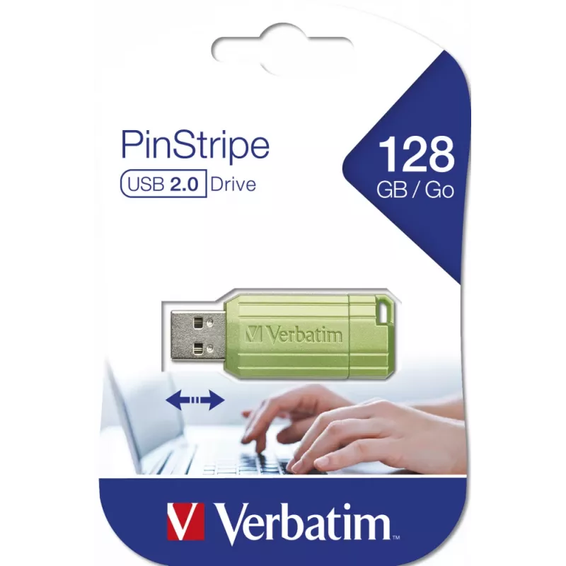 Pen drive Verbatim PinStripe 128 GB USB Type-A 2.0 verde