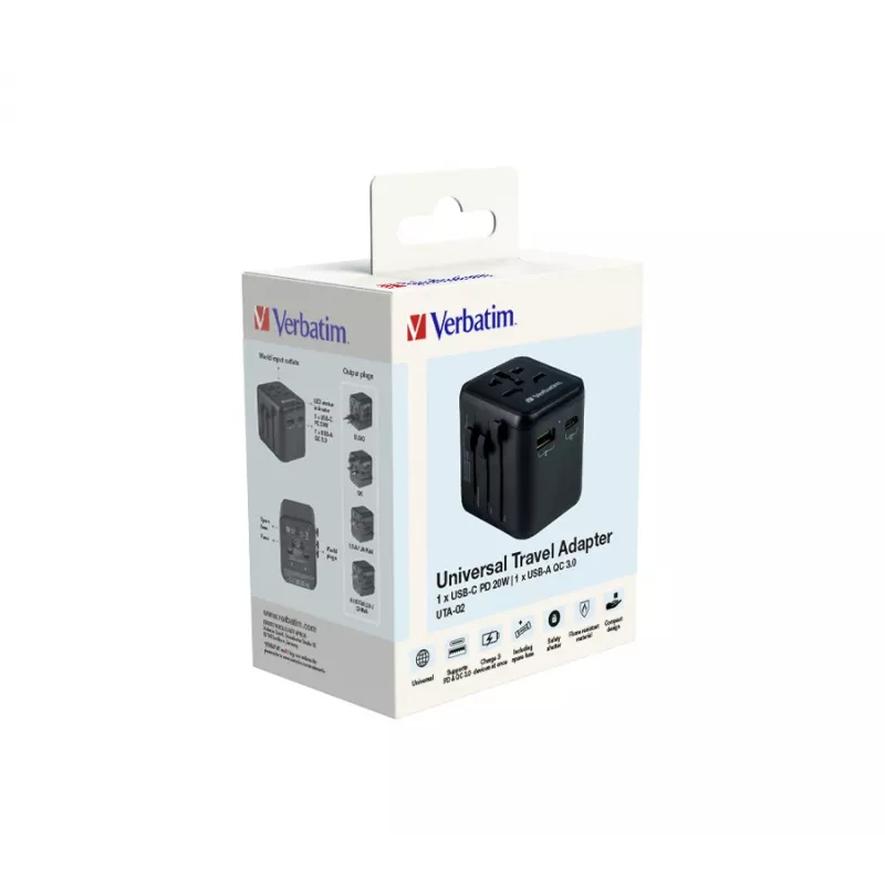 Adaptador de rede Verbatim 49544 universal preto