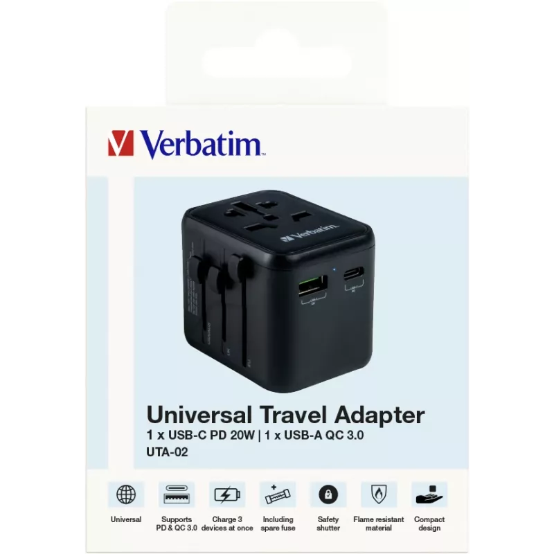 Adaptador de rede Verbatim 49544 universal preto