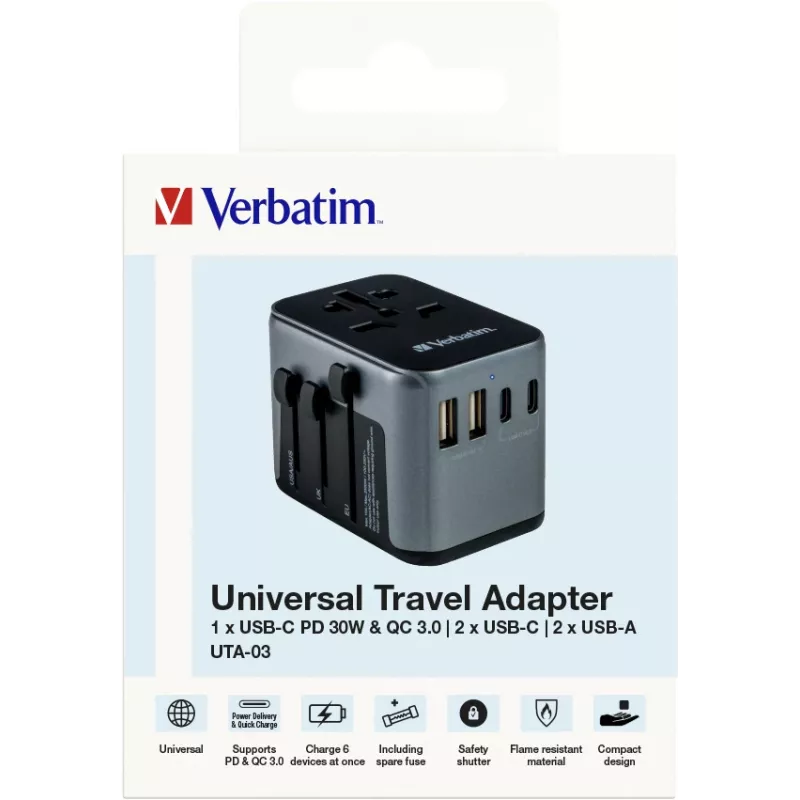 Adaptador de fonte de alimentação Verbatim 49545 universal