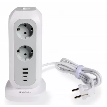 Extensão elétrica Verbatim 49547 11 tomadas AC interior branco