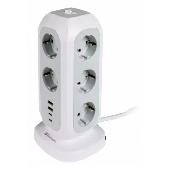 Extensão elétrica Verbatim 49547 11 tomadas AC interior branco